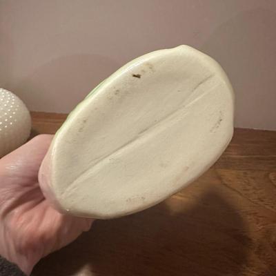 Vintage Vanity Swan Dish with Pearl Studded Candle
