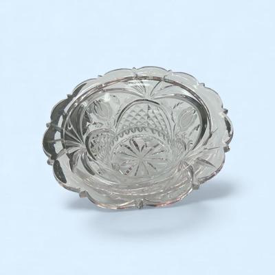 Vintage Clear Glass Pedestal Candy Dish