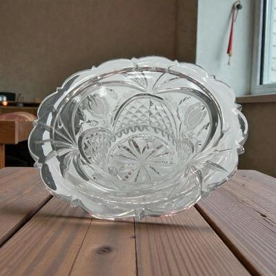 Vintage Clear Glass Pedestal Candy Dish