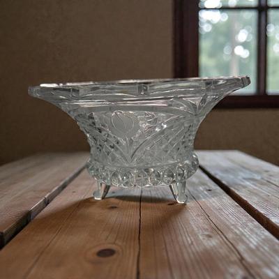 Vintage Clear Glass Pedestal Candy Dish