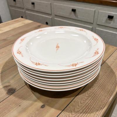 Set of 8 MSE (Martha Stewart Everyday) rosehip Pattern Dishwasher safe Dinner Plates