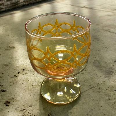 Set of 8 Libbey Prado Scroll Design Tawny Brown 9 oz glasses