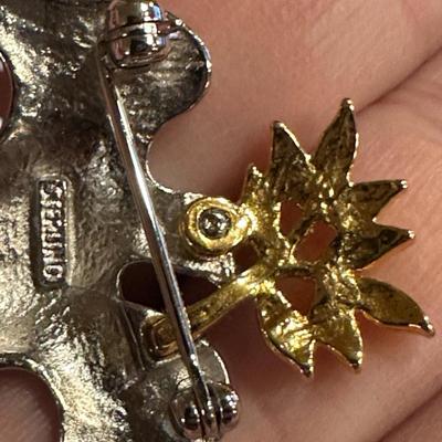 Sterling Silver Dove with Olive Branch Pin