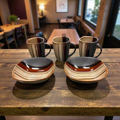 Better Homes & Gardens Bazaar Brown Stoneware Cups and Bowls