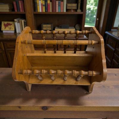 Vintage Early American Ethan Allen Solid Wood Maple Magazine Rack