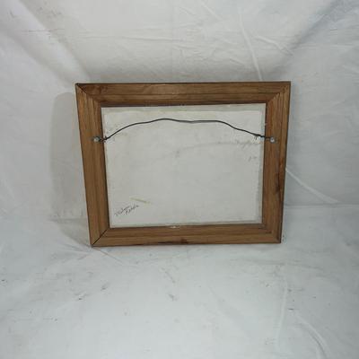 Wood Frame with Sandblasted art onto mirror of Classic Car