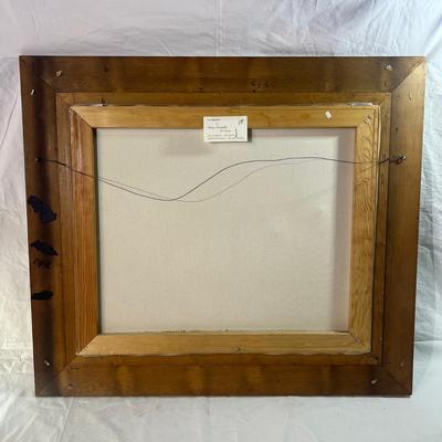 Real Wood Frame Winter scape Showing a gathering of animals on the snowy river