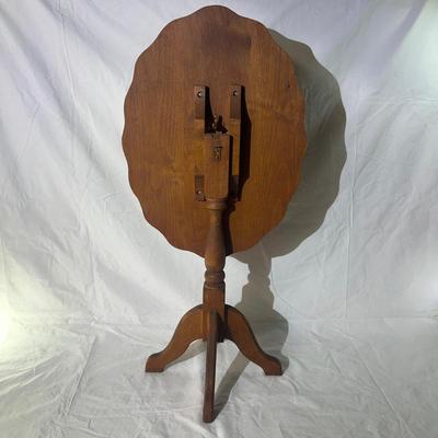 Antique folding side table with Sunflower painting on top