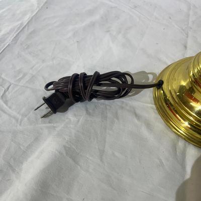 Vintage Brass Base Lamp & cream colored shade, Working!
