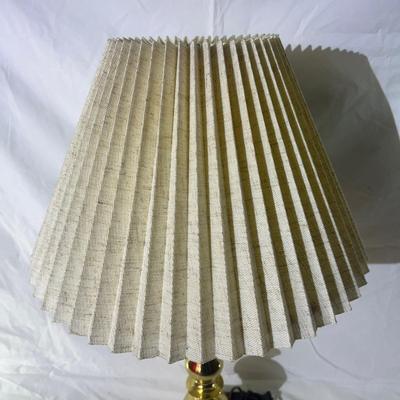Vintage Brass Base Lamp & cream colored shade, Working!