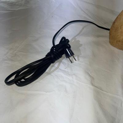 Petrified Wood base Lamp with white shade