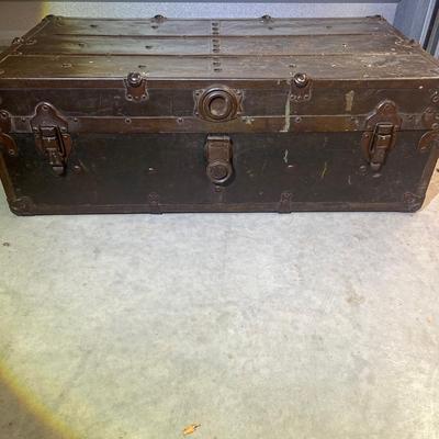 Antique Steamer Trunk with original Paper lining inside