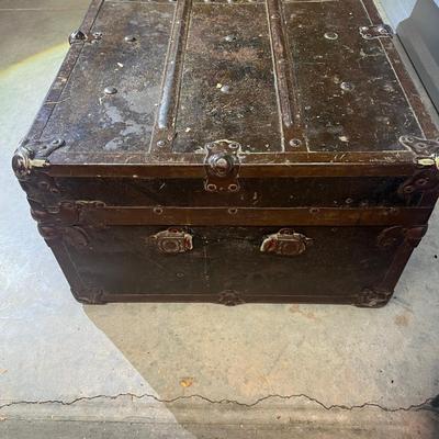 Antique Steamer Trunk with original Paper lining inside