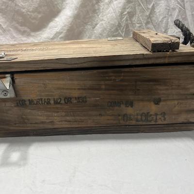 Vintage Mortar wooden ammunition Crate