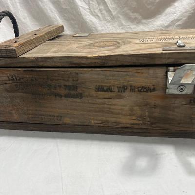 Vintage Mortar wooden ammunition Crate