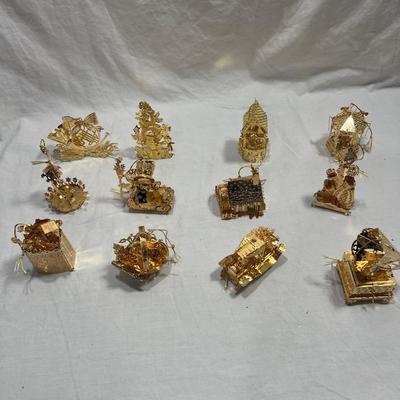 DanBury MInt Gold Plated Christmas Ornaments