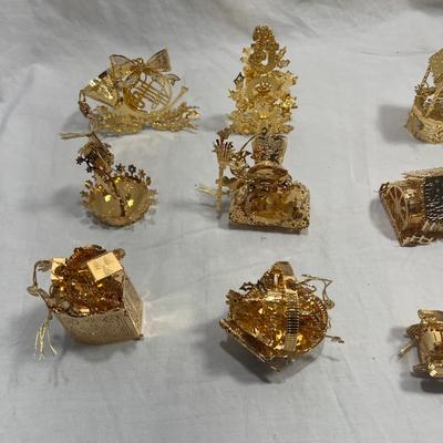 DanBury MInt Gold Plated Christmas Ornaments
