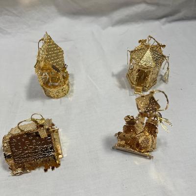 DanBury MInt Gold Plated Christmas Ornaments