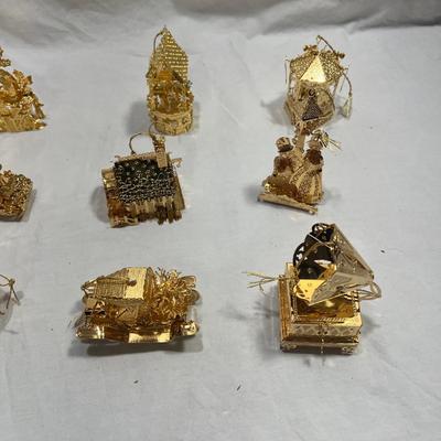 DanBury MInt Gold Plated Christmas Ornaments