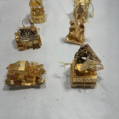 DanBury MInt Gold Plated Christmas Ornaments