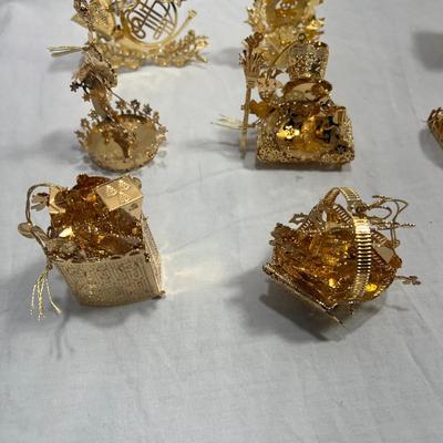 DanBury MInt Gold Plated Christmas Ornaments