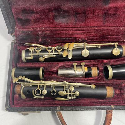 Vintage clarinet and case