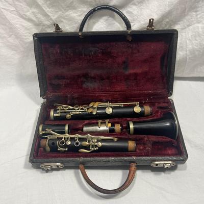 Vintage clarinet and case