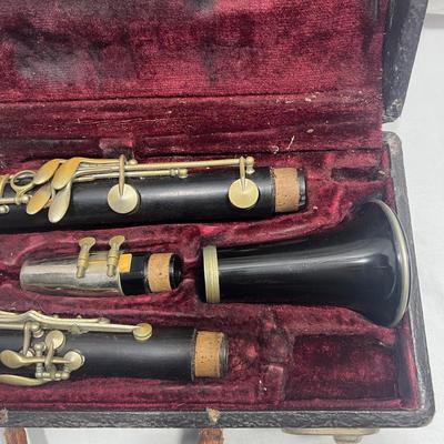 Vintage clarinet and case