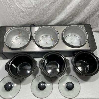 Three crock pot warmer