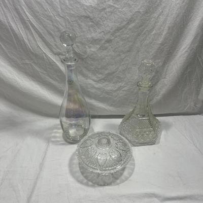 Decanters and candy bowl