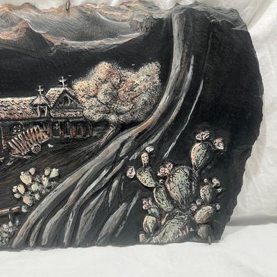 Stone carved and painted unique art