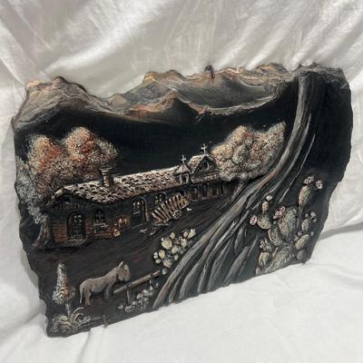 Stone carved and painted unique art