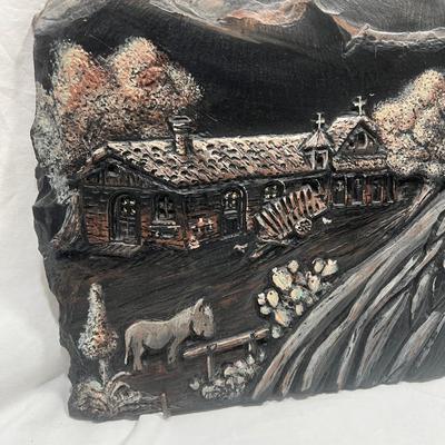 Stone carved and painted unique art