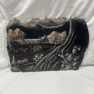 Stone carved and painted unique art