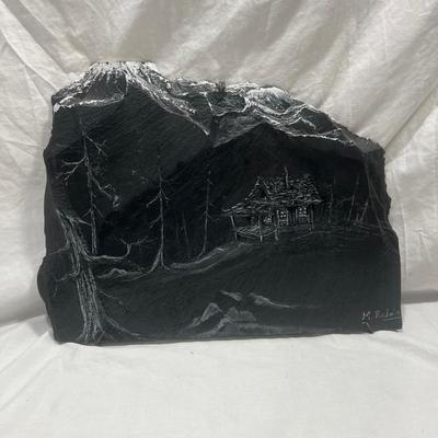 Stone carved and painted unique art