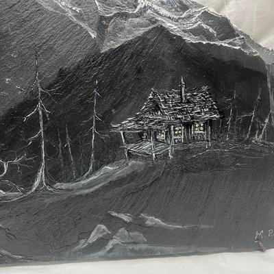 Stone carved and painted unique art