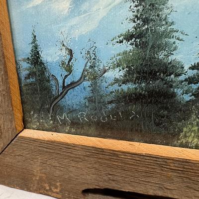 Real Wood Framed Art of Soaring eagle in the trees
