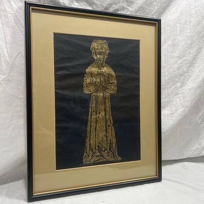 Professionally framed Brass rubbing art