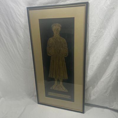 Professionally framed Brass rubbing art