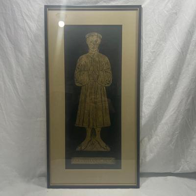 Professionally framed Brass rubbing art