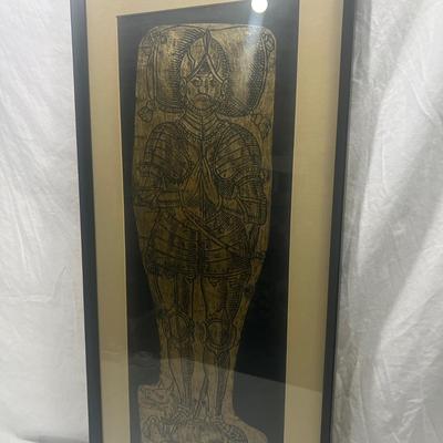 Professionally framed Brass rubbing art