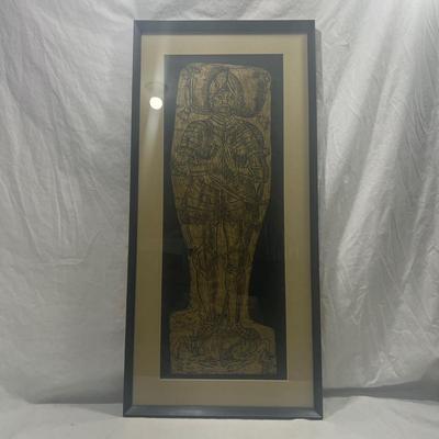 Professionally framed Brass rubbing art