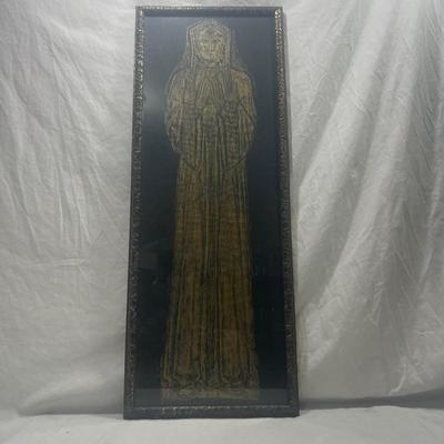 Professionally framed Brass rubbing art
