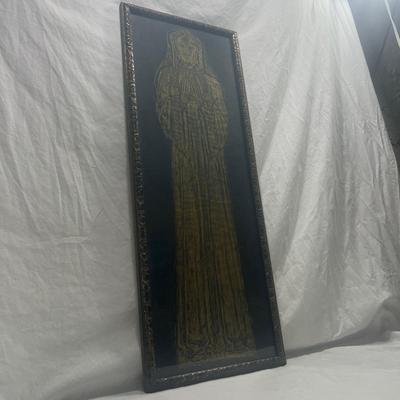Professionally framed Brass rubbing art
