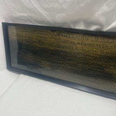 Professionally framed Brass rubbing art