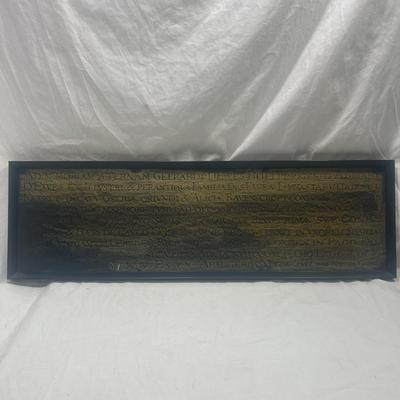 Professionally framed Brass rubbing art