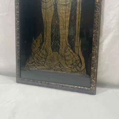Professionally framed Brass rubbing art