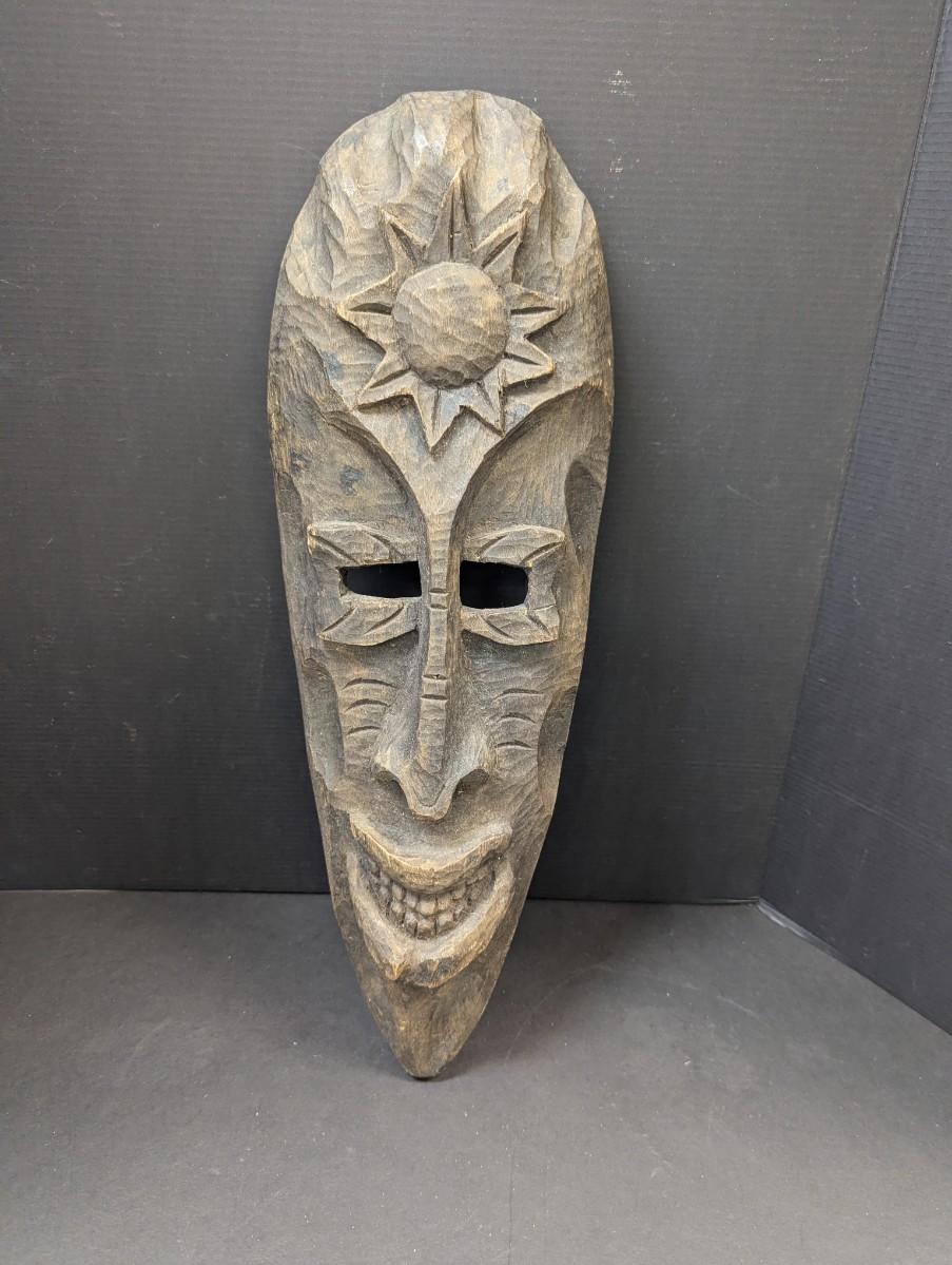 Primitive Wood Hand Carved Tribal African Mask #8 | EstateSales.org