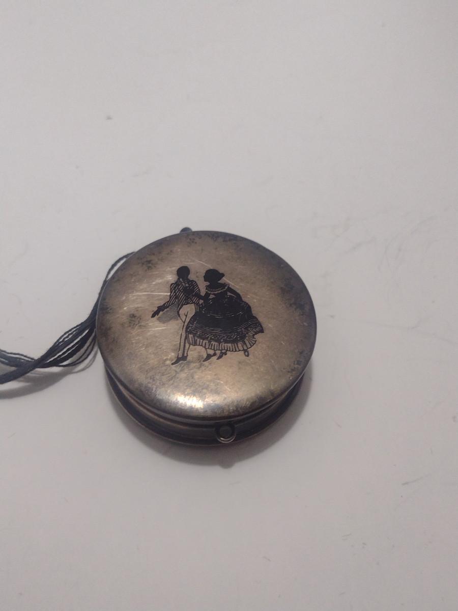 Antique Rough Compact Antique Sterling Silver Powder and Rouge Compact- Monogrammed (#18 ...