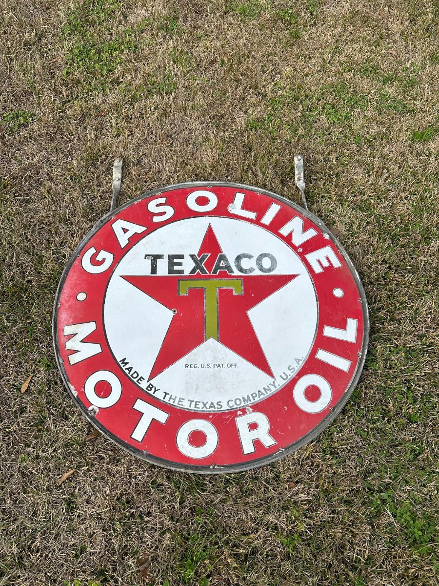 Vintage Late 1920’s-1934 Texaco Gasoline Motor Oil Porcelain Sign on ...